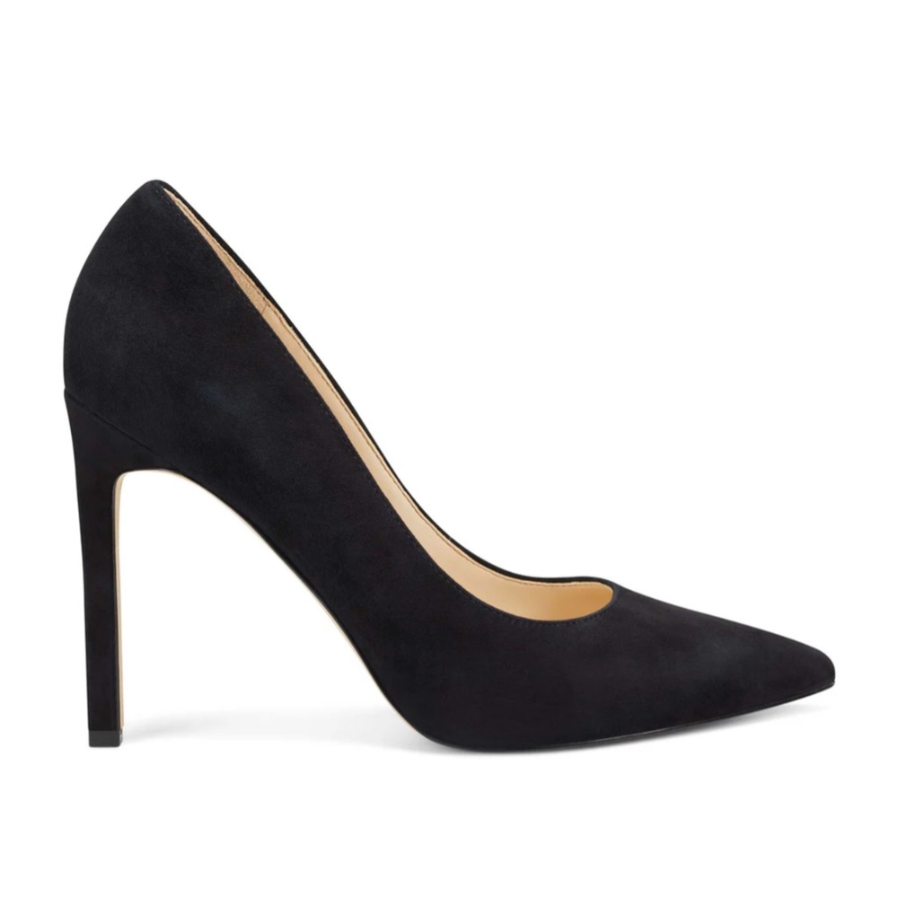Nine West Tatiana Pointy Toe Pumps Black Suede Size 10
